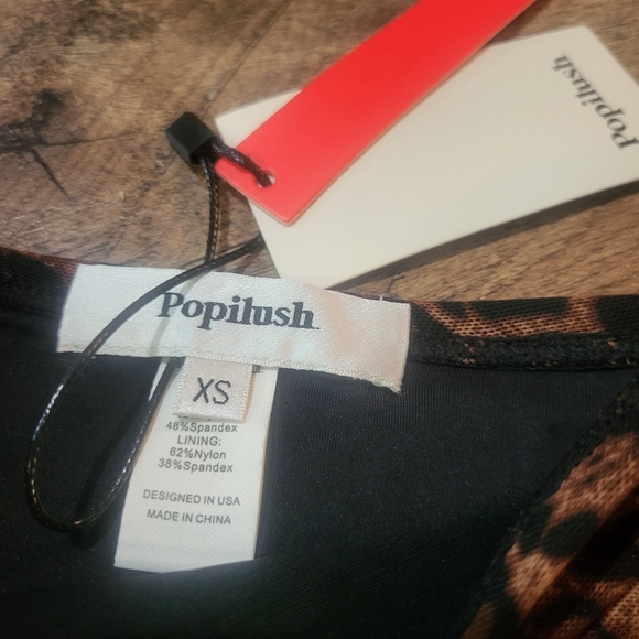 Popilush Women's High Waisted Leopard Print Shapewear 2 Piece Bikini Set XS - Picture 10 of 14